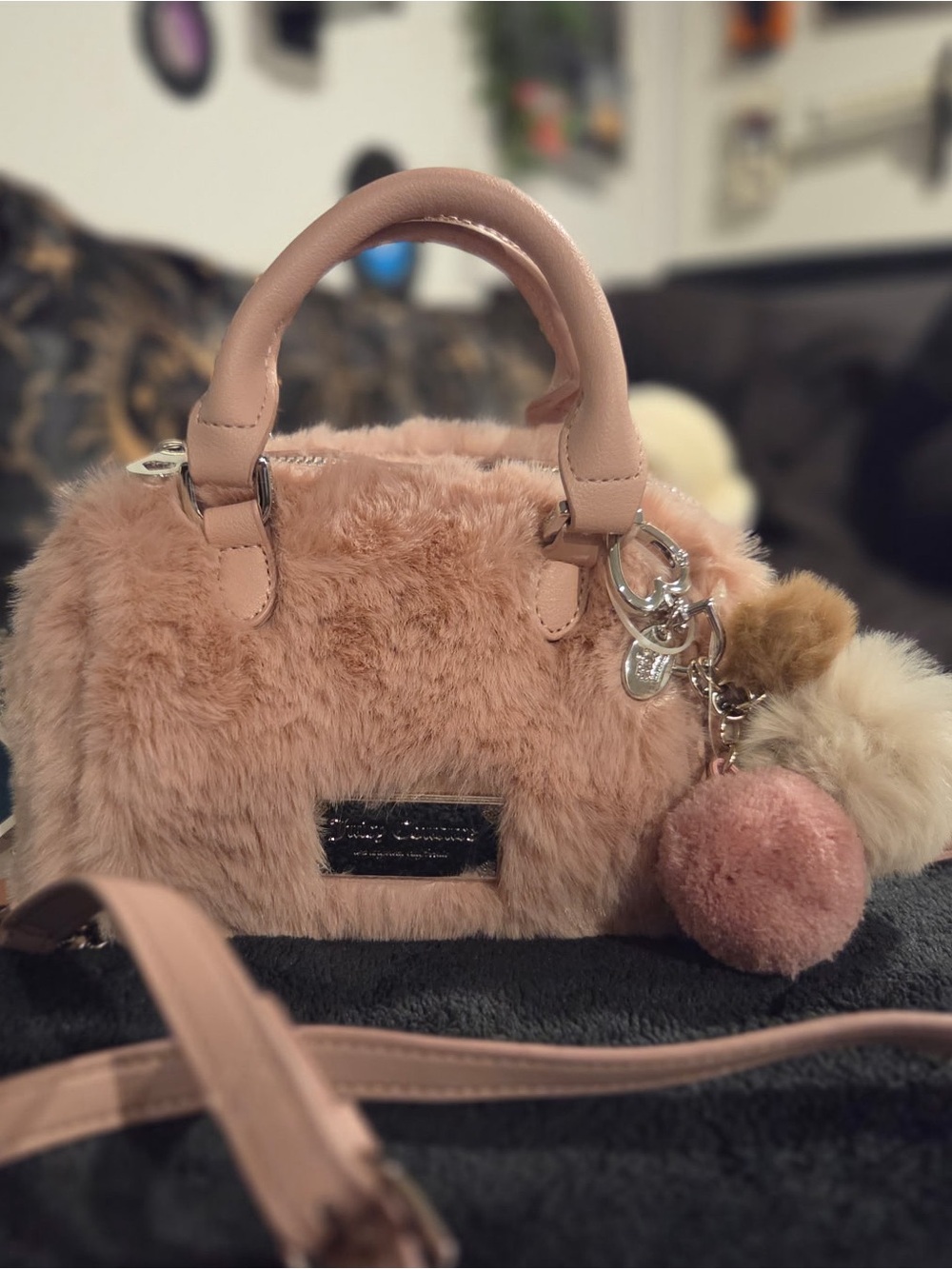 NEW Juicy Couture Dust Blush Dreamy Divas Mini Satchel #rowan #fauxfur